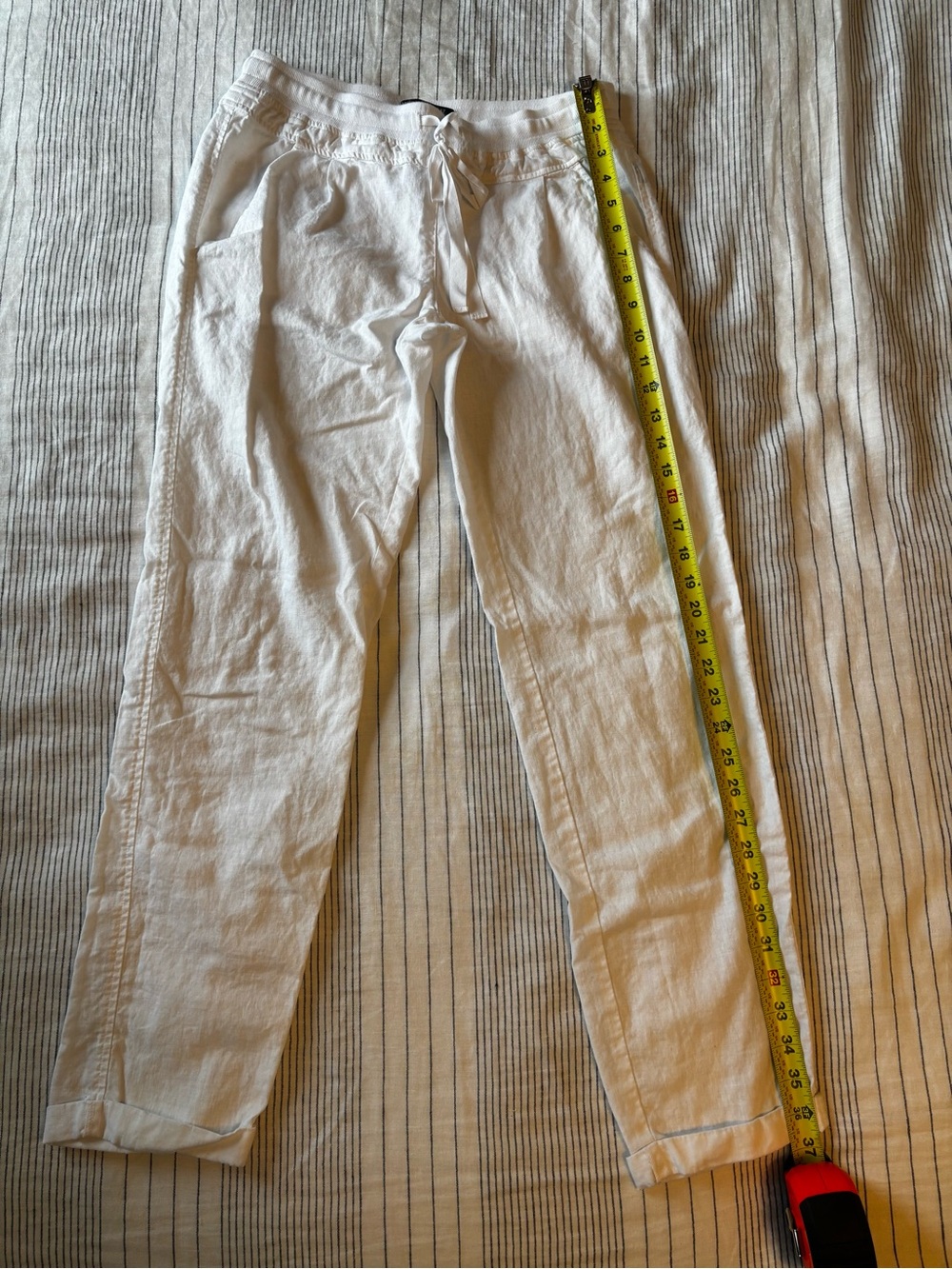 Victoria's Secret Linen White Drawstring Pants